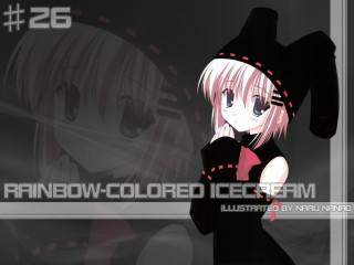 Pink hair girl black outfit - a white frame free wallpaper