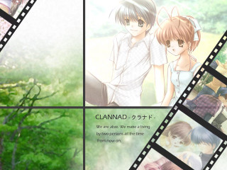 Clannad anime collage filmstrip nagisa - promotional free wallpaper for desktop