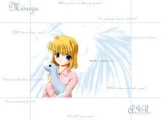 Girl bird holding manga wings - a message below free wallpaper