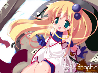 Anime girl blonde long hair 2 - music free wallpaper