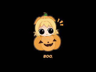 Cartoon girl pumpkin head boo 2 - a pumpkin free wallpaper for desktop