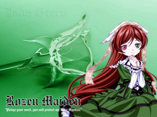 Anime girl red hair green - long red hair free wallpaper