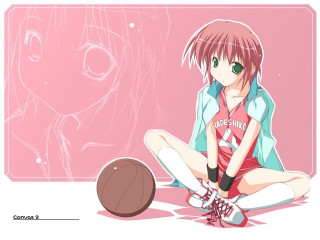 Girl basketball pink background anime - a pink background behind her free wallpaper
