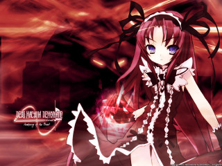 Anime girl blue eyes red 2 - blue eyes holding free wallpaper