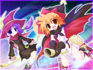 Anime girls purple background stars 3 - a purple border free wallpaper