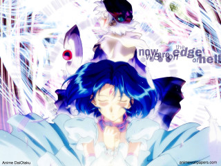 Blue hair white dress angel - manga and anime 1 9 9 9 free wallpaper