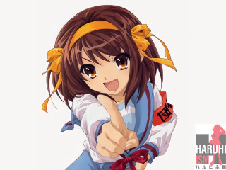 Girl yellowbow smiling pointing kitauniform - a yellow bow free wallpaper