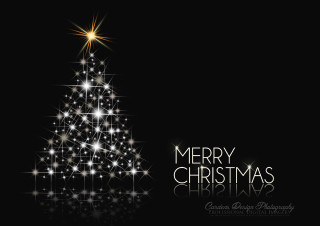 Christmas tree star message black - a merry christmas free wallpaper
