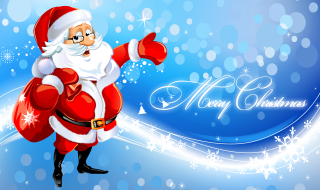 Santa claus holding bag pointing - a santa clause free wallpaper for desktop
