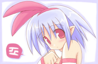 Bluehair pinktail bubble anime girl - a pink tail free wallpaper