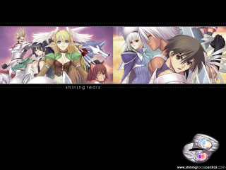 Shining hearts anime characters armor - a black border free wallpaper