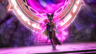 Woman costume stage purple light - a purple light behind her free wallpaper