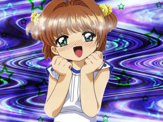 Surprised girl stars hands face - kyoto animation free wallpaper