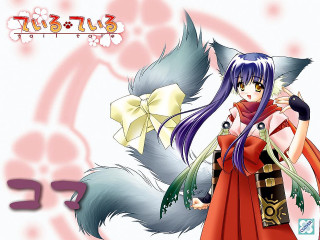 Anime girl purple hair cat 4 - furry art free wallpaper