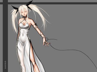 Woman white dress black horns - inspired free wallpaper for desktop