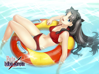 Cartoon girl bikini lifepreserver water - a life preserver free wallpaper