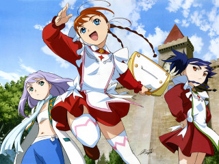 Anime girls castle clock blue - a castle free wallpaper