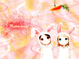 Two rabbits carrots anime 2011 - a carrot free wallpaper