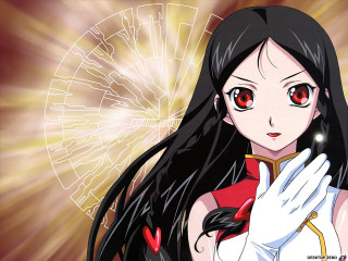 Woman black hair red eyes - long black hair free wallpaper