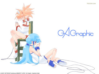 Anime girls graphic net art - a chair free wallpaper