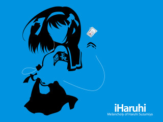 Haruhi minimalist woman hat cellphone - kyoani free wallpaper