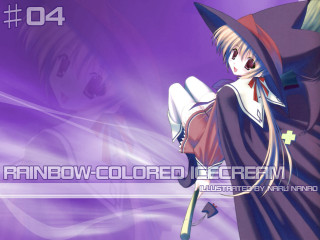 Anime witch purple background holography - full color free wallpaper