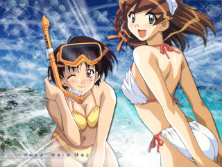 Beach anime girls sword goggles - manga and anime 1 9 9 9 free wallpaper