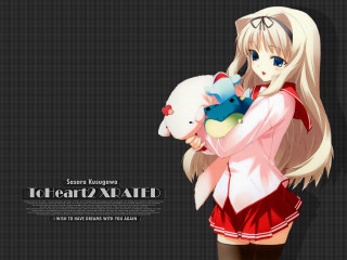 Girl teddy bear blonde blue - a white outline free wallpaper for desktop