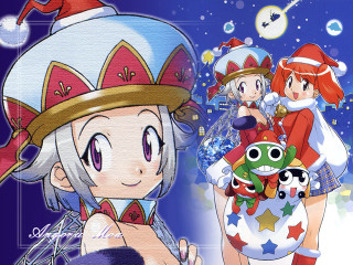 Anime group christmas reindeer starry - star and snow free wallpaper