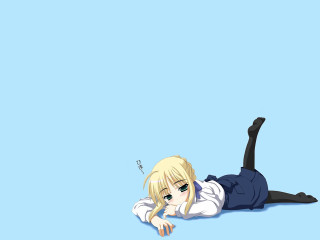 Blue sky laying girl remodernism - a black line free wallpaper