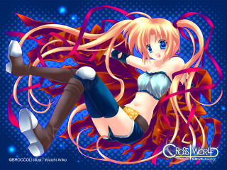 Girl longhair boots flying night - key art free wallpaper for desktop