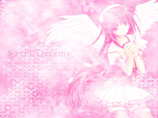 Angel wings pink background snowflakes - angel free wallpaper