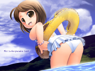 Cartoon woman bikini dragon tail - a cartoon picture of a woman in a bikini free wallpaper