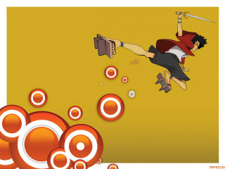 Flying man sword briefcase bubbles - 2 d game art free wallpaper for desktop