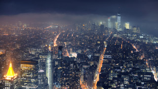 City night lights buildings fog 2 - building free wallpaper for desktop