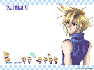 Longhaired cartoon chibi checkered sweater - final fantasy free wallpaper