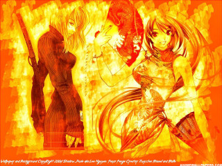 Demon girls fire background anime - manga and anime 1 9 9 9 free wallpaper