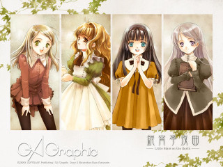Anime girls tree illustration 4girls - chinese free wallpaper