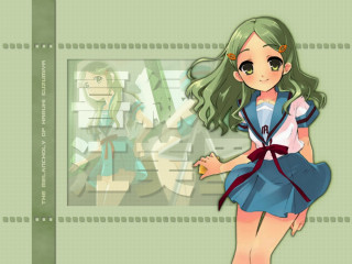 Girl dress bow portrait green - a picture of a girl free wallpaper