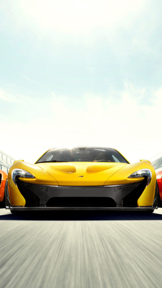 Yellow sports car bridge water - a yellow sports car free wallpaper for mobile