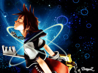 Anime sword blue bubbles stars - vanita free wallpaper