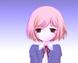 Cartoon girl blood blush ribbon - a tie and a shirt free wallpaper