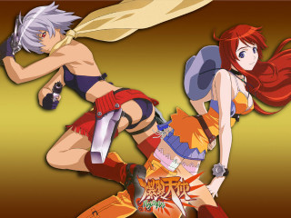 Eizan kikukawa 2girls swords blue - a sword and the other free wallpaper