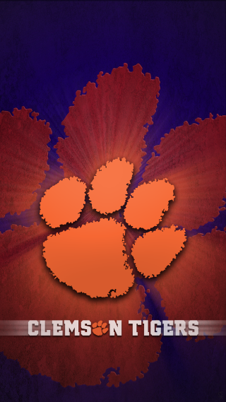 Clemson logo purple red background - free textures wallpaper for mobile