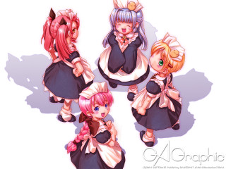 Anime girls pink hair braids - wearing free wallpaper