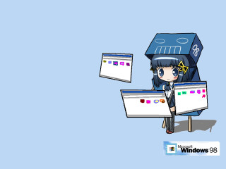 Aoki reika windows95 star box - a cartoon character holding free wallpaper