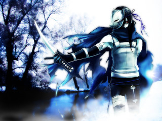 Woman sword forest anime armor - outfit holding free wallpaper