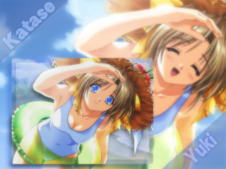 Anime sisters happy sky hat - a sky background behind them free wallpaper