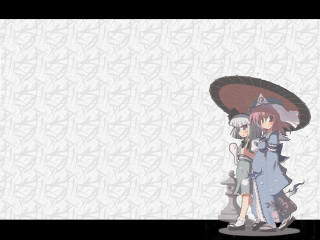 Anime characters umbrella cat kimono - an umbrella over free wallpaper