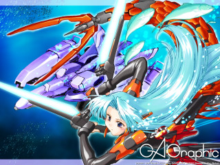Cartoon character sword wave robot - graphic free wallpaper for desktop